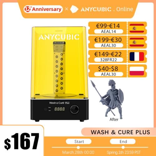 ANYCUBIC Wash and Cure Plus Washing Curing Model 2-in-1 3D Printing For Large Size LCD Photon Mono X UV Resin 3D Printer
