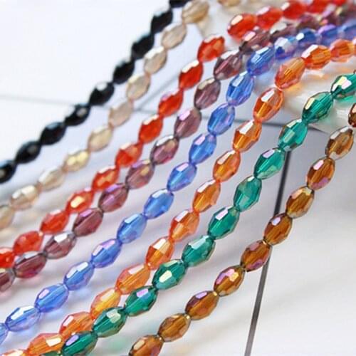 4*6mm Facted Oval Shape Glass Beads for Making Jewelry Diy Bracelet Accessories for Woman Loose Spacer Beads Wholesale 70PCS/LOT