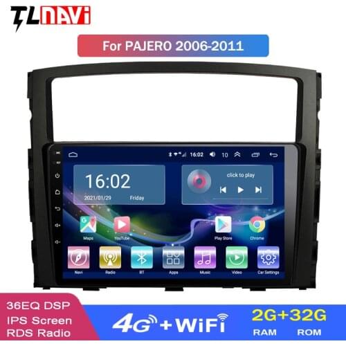 4G LTE 2G RAM 9 Inch Android 10 Car DVD GPS Navigation For Mitsubishi Pajero 2006-2011 Multimedia Radio System