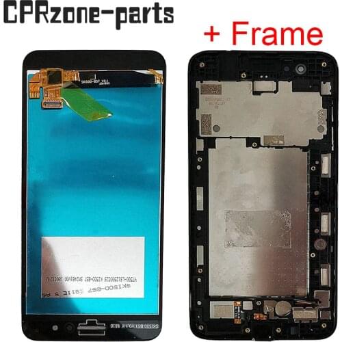 5.0" Black + Frame (SKI500-B57 V0.1) For LG K9 X2 X210 LCD Display With Touch Screen Digitizer Sensor Panel Assembly