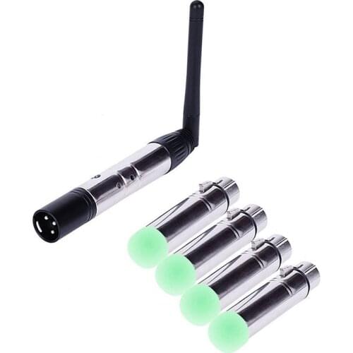 5 pcs DMX512 DMX Dfi DJ 2.4G Wireless 1 Transmitter and 4 Tricolor LED Indicators Receiverr For DJ LED Lighting Control Promotio