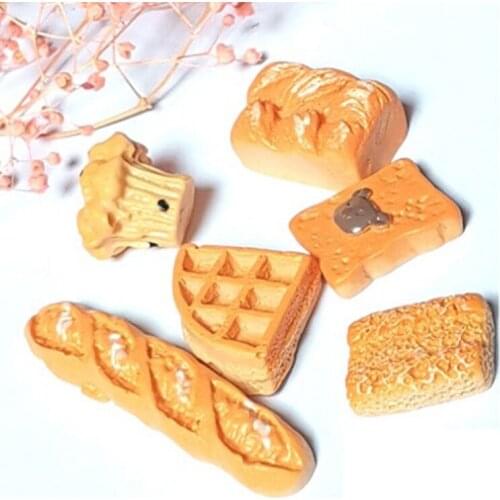 6Pcs/set 1/12 Doll house Miniature Food Mini Resin Bread Doll Kitchen Accessories