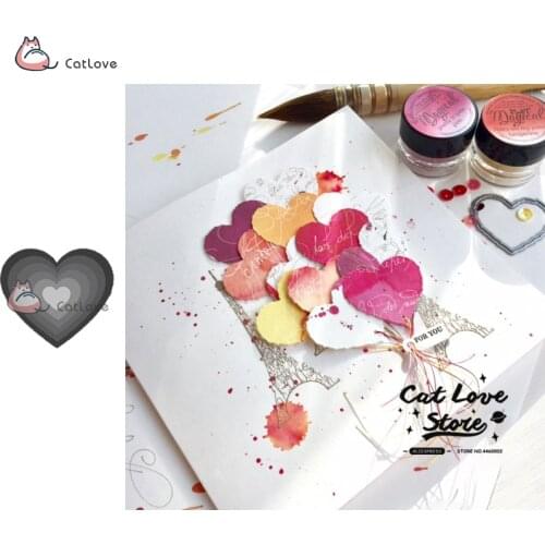 6PCS Lrregular Love Metal Cutting Dies Stencil For DIY Scrapbooking Paper Card Decorative Craft Dies Embossing Die Cuts New 2019