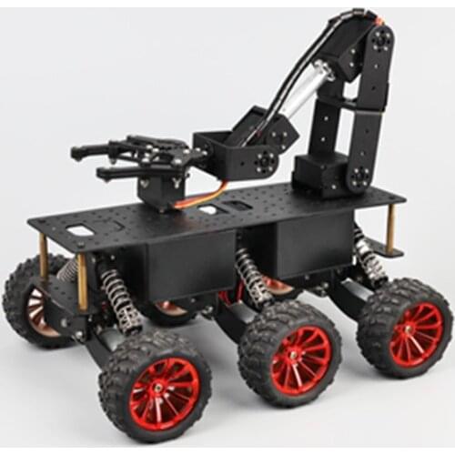 6wd Search And Rescue Platform Robotic Arm Arduino Intelligent Car Damping Car Chassis Off-road Climbing Wifi