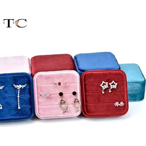 Jewellery Packaging Velvet Jewelry Gift Box Wedding Ring Case Square with Lid Vintage Ring Box Exquisite Ring Boxes