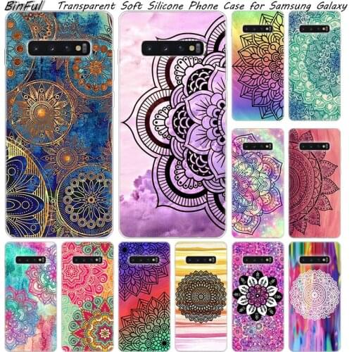 Hot Colorful mandala Soft Silicone Case For Samsung Galaxy S10 S9 S8 Plus S7 Edge A6 A8 Plus A7 A9 2018 A5 2017 Fashion Cover