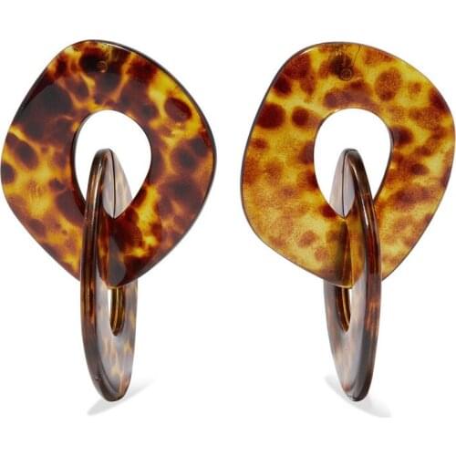 CINKILE Vintage Resin Acrylic Leopard Earrings For Women Statement Korean Geometric Big Dangle Drop Earrings Party Ear Jewelry