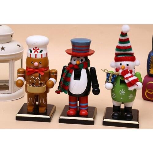 16/26/38CM Wooden Nutcracker Doll Puppet Soldier Shape Decoration Pendant New Year Christmas Tree Ornaments Birthday Gift 2020