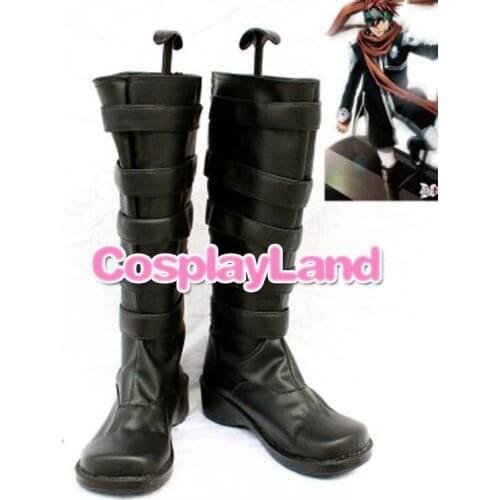 D Gray-Man Lavi Rabi Long Cosplay Boots Shoes Anime Halloween Party Cosplay Show Boots Custom Made for Adult Men Shoes