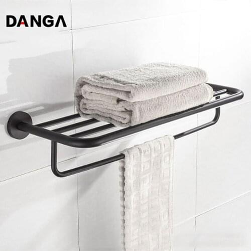 Double Towel Rack Round Storage Rack Stainless Steel Bath Shower Shelf Wall-mounted Kitchen Storage Holder Bathroom Accessories