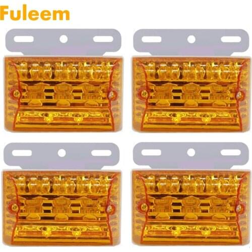 Fuleem 4PCS 20 LED Marker Indicator Light Clearance Lamp Amber Waterproof 24V For Truck Auto Boat Fancy