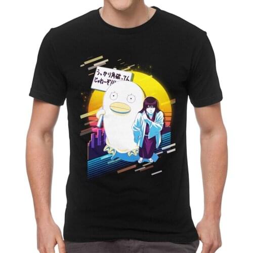 Gintama Tshirts Men Graphic Tee Tops 100% Cotton T Shirts Short Sleeve Katsura Kotarou and Elizabeth T-shirt Gift Clothing