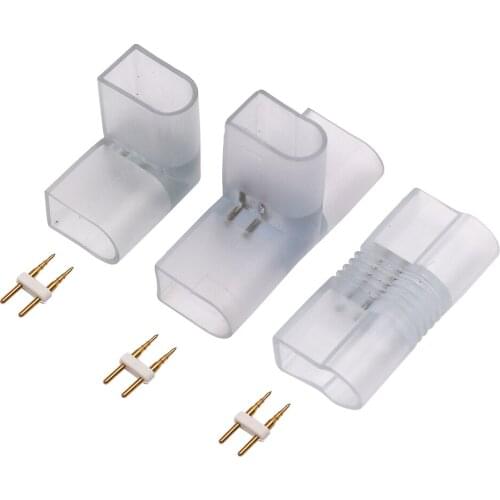 I/L/T shape Type Flexible Led Neon Rope Connector 12V 24V 110V 220V Neon Strip joining plug