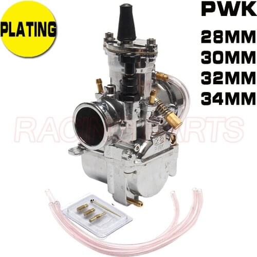 Brand New PWK Carburetor With Power JetPWK Plating Carburetor Silver 28mm 30mm 32mm 34mm Motorcycle Accessories Carburetor