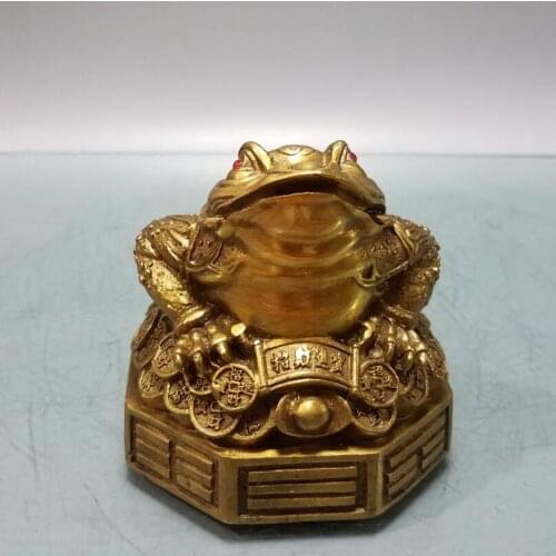 China brass three foot gold toad small crafts statue