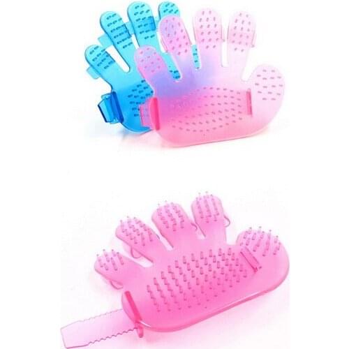 By dhl 500pcs practical Silicone Pet brush Glove Deshedding Pet Grooming Glove Dog Bath Cat cleaning Supplies Pet Glove