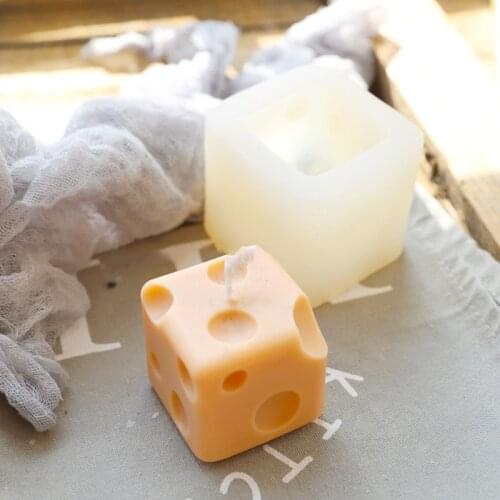 Square Shape Cheese Silicone Candle Molds DIY Aromatherapy Plaster Molds Handmade Soap Making Cake Baking Mould Candle Crafts