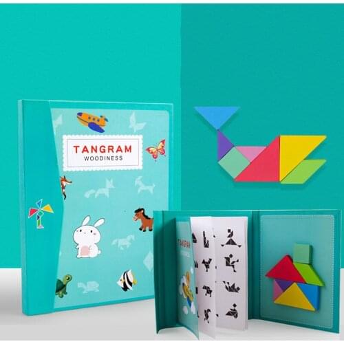 Magnetic 3D Puzzle Jigsaw Montessori Learning Educational Drawing Board Tangram GameGames Toy Gift for Children Brain Tease