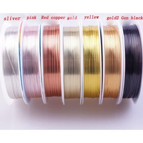 0.2-1mm silver/gold/rose gold copper wire for Bracelet Necklace DIY Colorfast Beading Wire Jewelry Cord String for Craft Making
