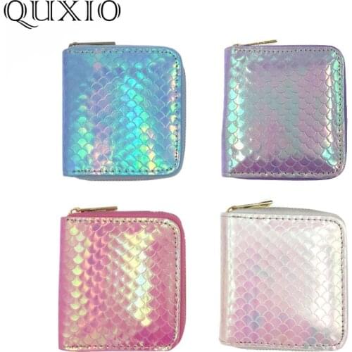 Fashion Laser Shine Women Mini Wallet Brand Cute Female Wallet Small Card Holder Zipper Coin Pocket Ladies Short Purse Mermaid