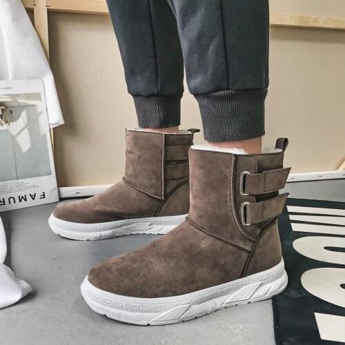 Men boots Mens Winter Shoes Fashion Snow Boots Shoes Plus Size Winter Sneakers Ankle Men Shoes Winter Boots Black Grey Footwear