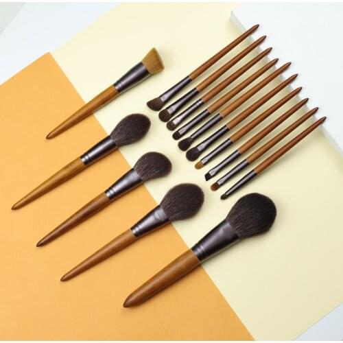 OVW Cosmetic Makeup Tools Brush Set Horse Goat Hair 15 pcs Tapered Blending Make up Brushes Natural Hair Brush Shadow Shader