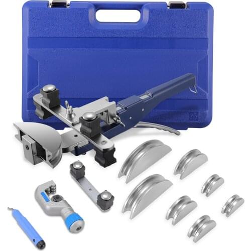 Copper Aluminum Tubing Bender Kit Hand Tool 1/4 to 7/8 Inch with Tube Cutter for HVAC Refrigeration System Maintenance