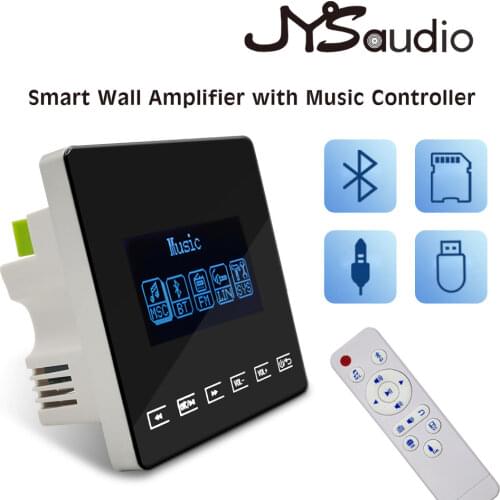Mini Wall Amplifier Bluetooth Digital Fm HiFi Stereo Sound Background Music Player Host Home Theater Audio System with Touch Key