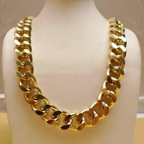 No. 5 Personality Hiphop Big Chains Necklaces For Women Man Fashion Punk Double Grinding Thick Aluminum Choker Necklaces N20001