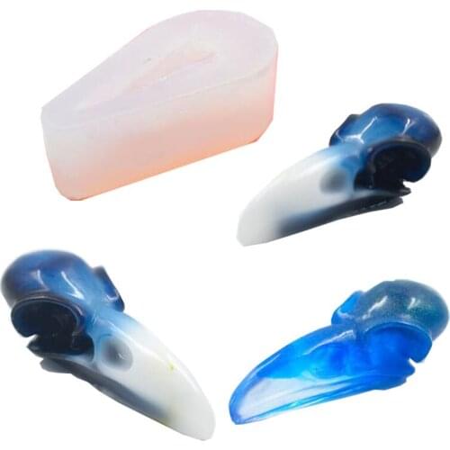 New Transparent Silicone Pendant Mould Dried Flower Resin Decorative Craft DIY Crow skull Mold epoxy resin molds for jewelry