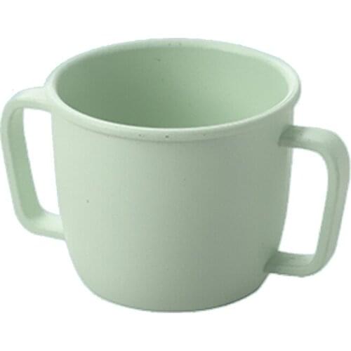 Wheat Straw Environmental Water Cup Children Breakfast Double Handle Eco-Friendly Milk Drink Cup For Baby