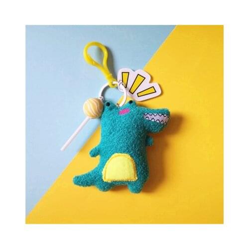 Plush Ugly and Cute Dinosaur Creative Keychain Women Bag Charms Pendant Car Key Chain Doll Gift Childrens Day