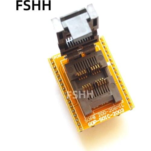 Clamshell GDP-SOIC-2003 programmer adapter 208mil SOP8 test socket for LT48XP LT48UXP LT848 programmer