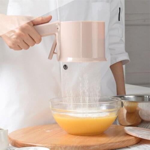 Nordic Creative Plastic Cup Shape Handheld Electric Flour Sifter Sieve Mechanical Flour Strainer Kitchen Baking Pastry Tools