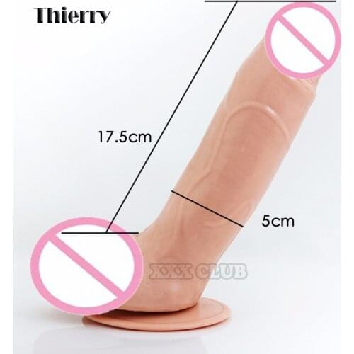 Thierry Realistic straight thick dildo with ball suction cup pink glans adult Sex Toys For Women Realistic Big Cock Sex Products