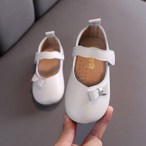 Baby Girls Shoes Spring Autumn New Kids Soft Bottom Bow Princess Shoes Children Leather Single Shoes for Wedding Party E94