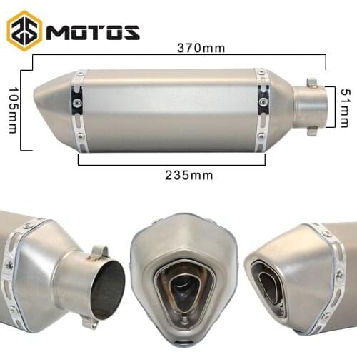 ZS MOTOS Universal Motorcycle Modified Scooter Ak Exhaust Muffle pipe for GY6 CBR125 CBR250 CB400 CB600 YZF FZ400 Z750