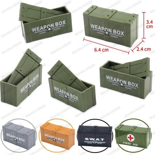 Military Weapons Boxes Figures Tiny Model Building Block Moc WW2 Fighting Army Child Christmas Gift Boy Educational Creator Toys