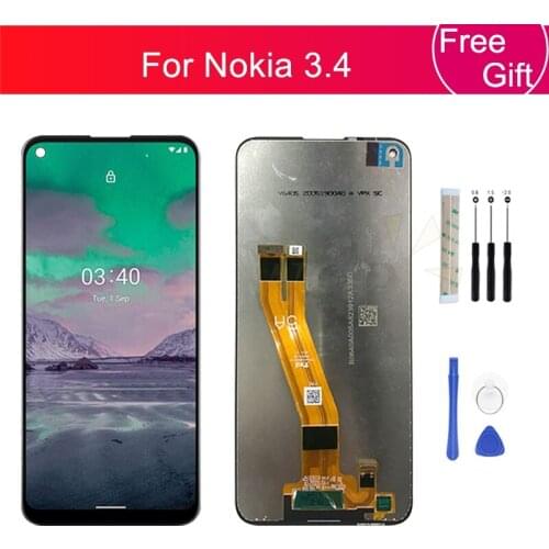 For Nokia 3.4 LCD Display Touch Screen Digitizer Assembly With Frame For Nokia 3.4 Display Replacement Repair parts 6.39"