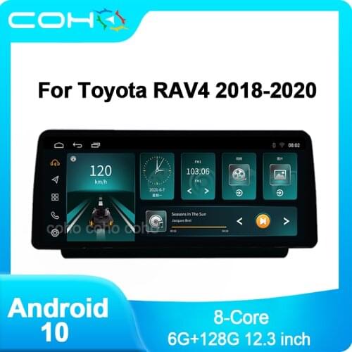 COHO Android 10.0 4G Car Radio Player Navigation GPS For Toyota RAV4 RAV 4 2018-2020 Eight-Core 6GB+128GB Radio Multimedia
