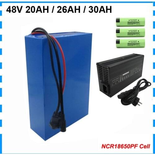 2000W 48V 26AH Lithium E-Bike Battery Pack 48V 20AH Ebike Scooter Batterie NCR18650PF Cell 50A BMS 54.6V 5A Charger