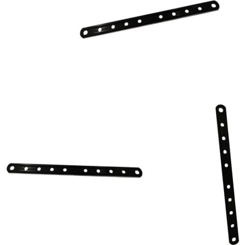 3 Sets Motorcycle 6 Hole Hanger Strap Exhaust Muffler Drilled Bracket Black