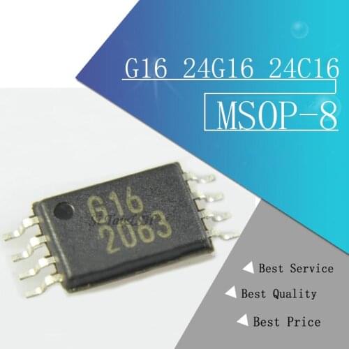 5pcs/lot G16 24G16 24C16 MSOP-8 Genuine LCD screen ultra-micro memory chip