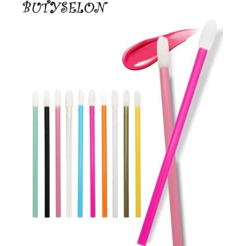 500Pcs/ Lot Mini Colorful Disposable MakeUp Lip Brush Lipstick Gloss Wands Applicator Perfect Make Up Tool A