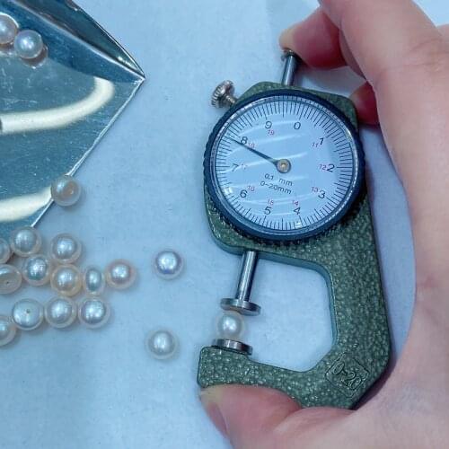 7-7.5mm 8-8.5mm Button Pearls Half Hole Natural Freshwater Pearls Loose Pearls for Earrings Bracelet Necklace Making