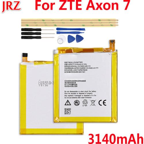 JRZ 3140mAh High Quality battery For ZTE Axon 7 Li3931T44P8h756346 phone Replacement Batteries Bateria For ZTE Axon 7+Tools