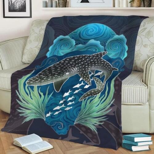 Aquamarine Flannel Throw Blanket 3D Printed Keep Warm Sofa Child Blanket Home Decor Textiles Dream Family Gift