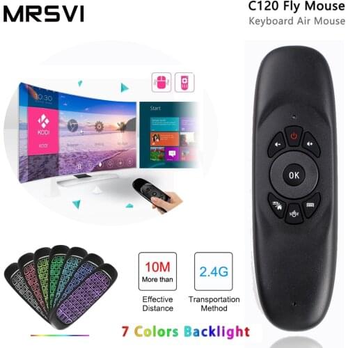 MRSVI C120 Backlight 2.4G Wireless Air Mouse mini Keyboard for Android Smart TV Box Windows computer pc remote control