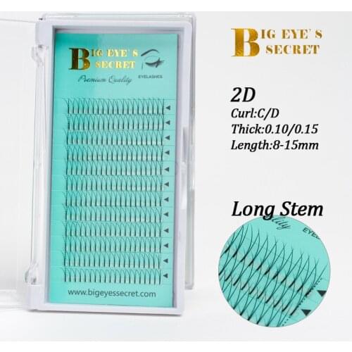 Big eyes secret 2D Y premade fans eyelashes, fans Russia volume 0.07mm and 0.10mm 2D eyelashes extensions