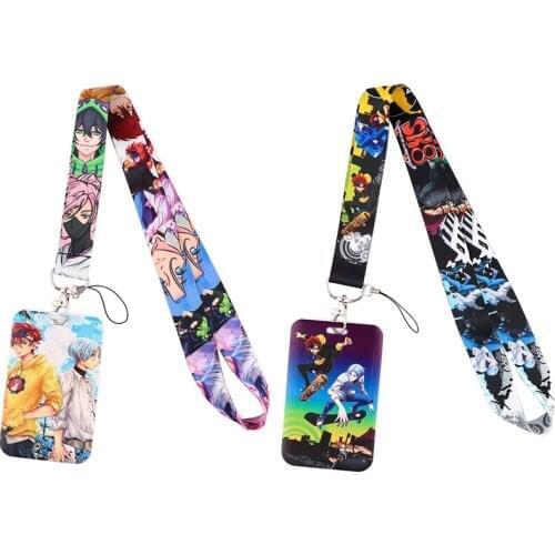 E3339 Cartoon Infinite Skateboard Necklack Lanyard Key Gym Strap Multifunction Mobile Phone With Card Holder Cover